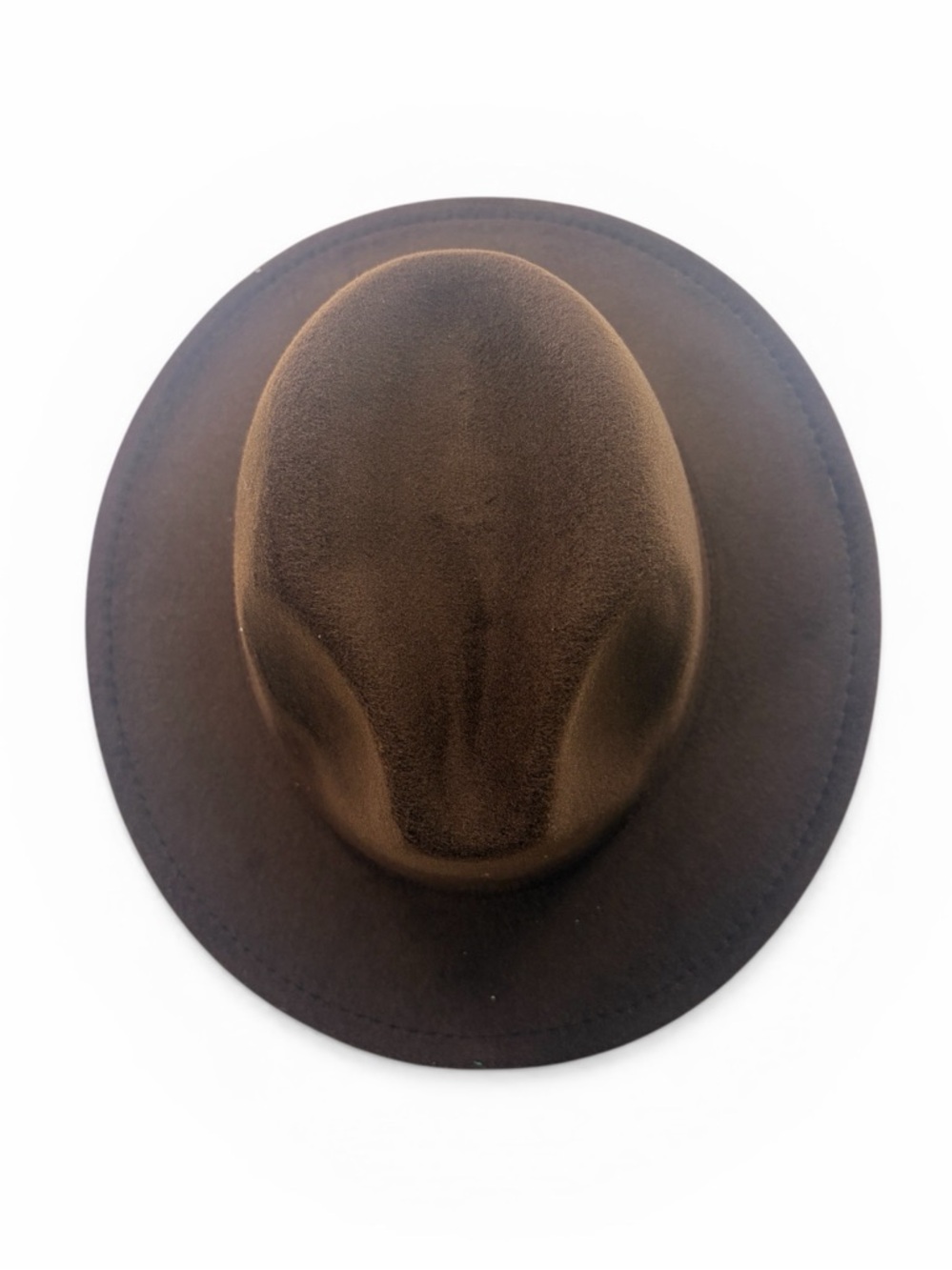 Brown Wide-Brimmed Felt Fedora,  Mountain,  Stage Big Brim , Panama hat - Picture 4 of 7